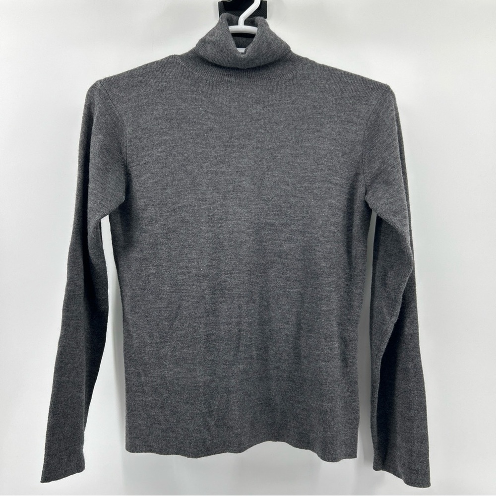 Eddie Bauer Turtleneck Sweater Women’s Medium Gray Wool & Acrylic Casual Office